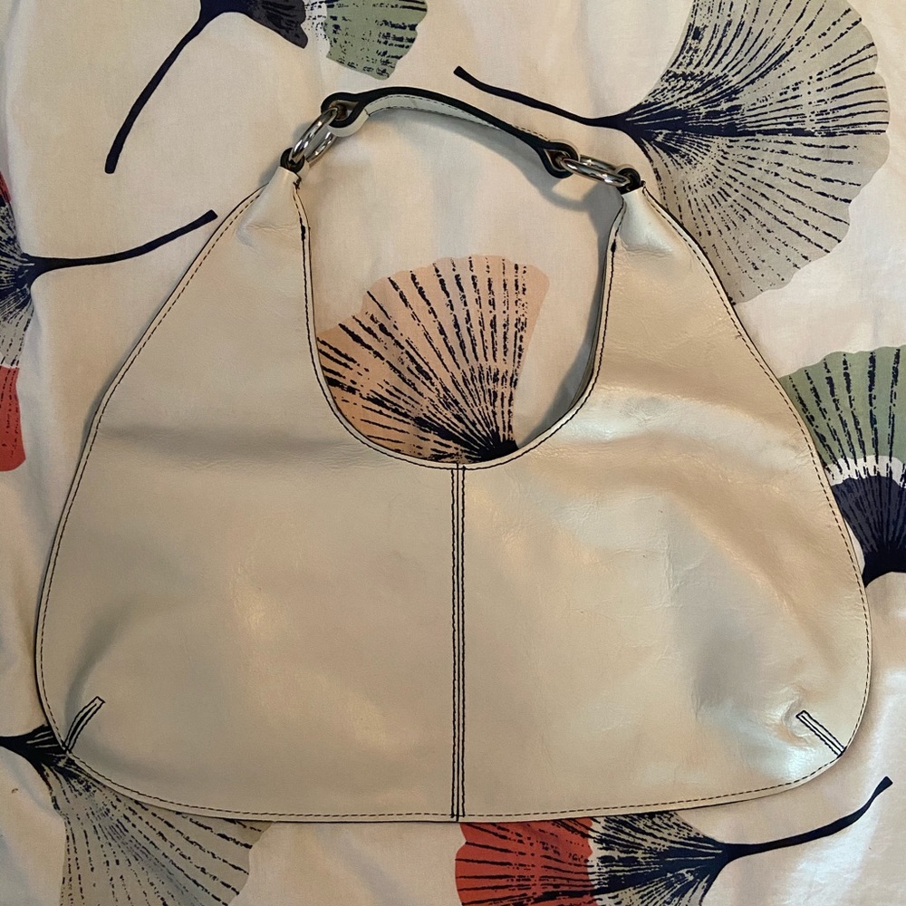 White leather bag